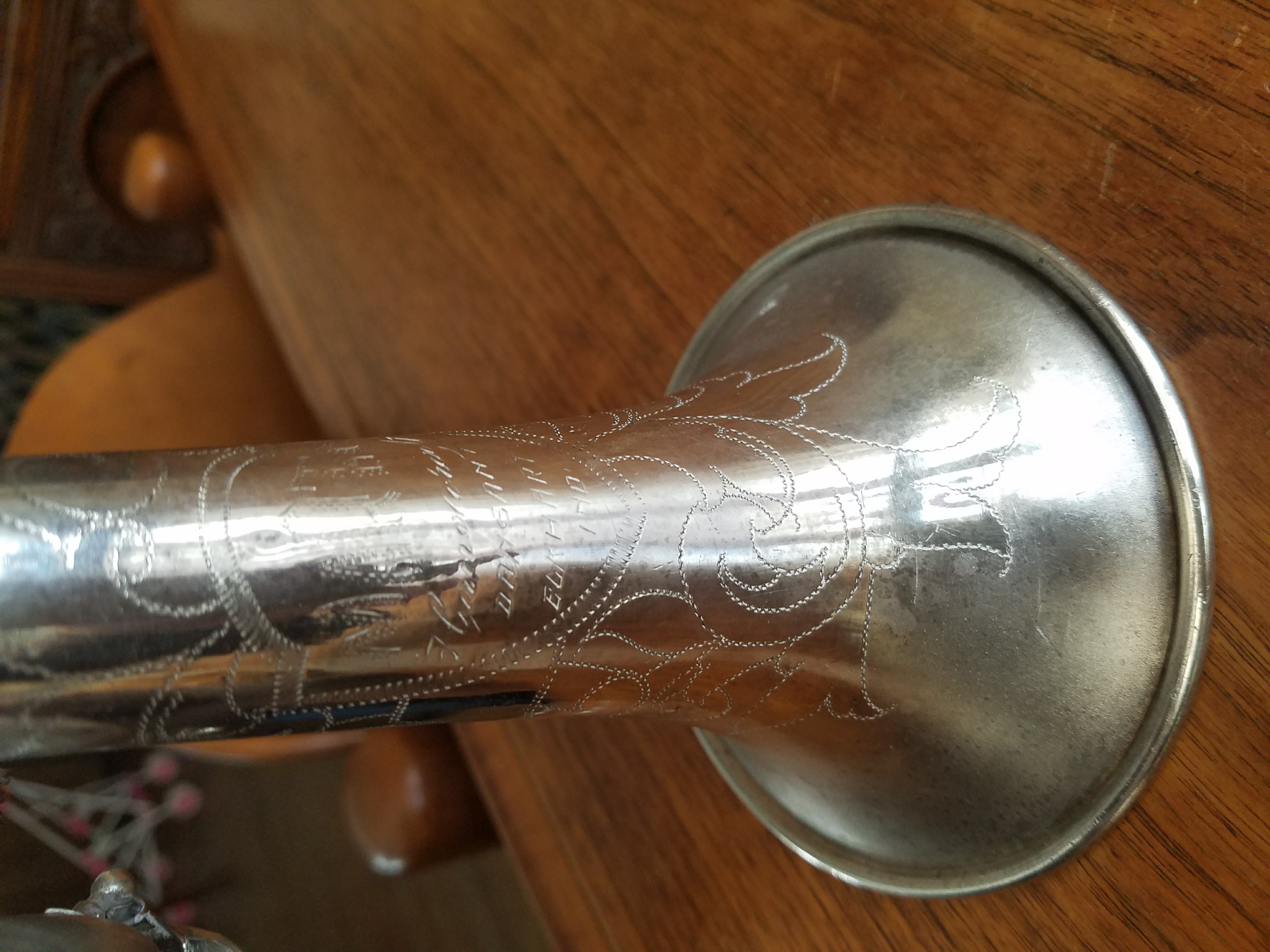 Close-up of the restored bell engraving