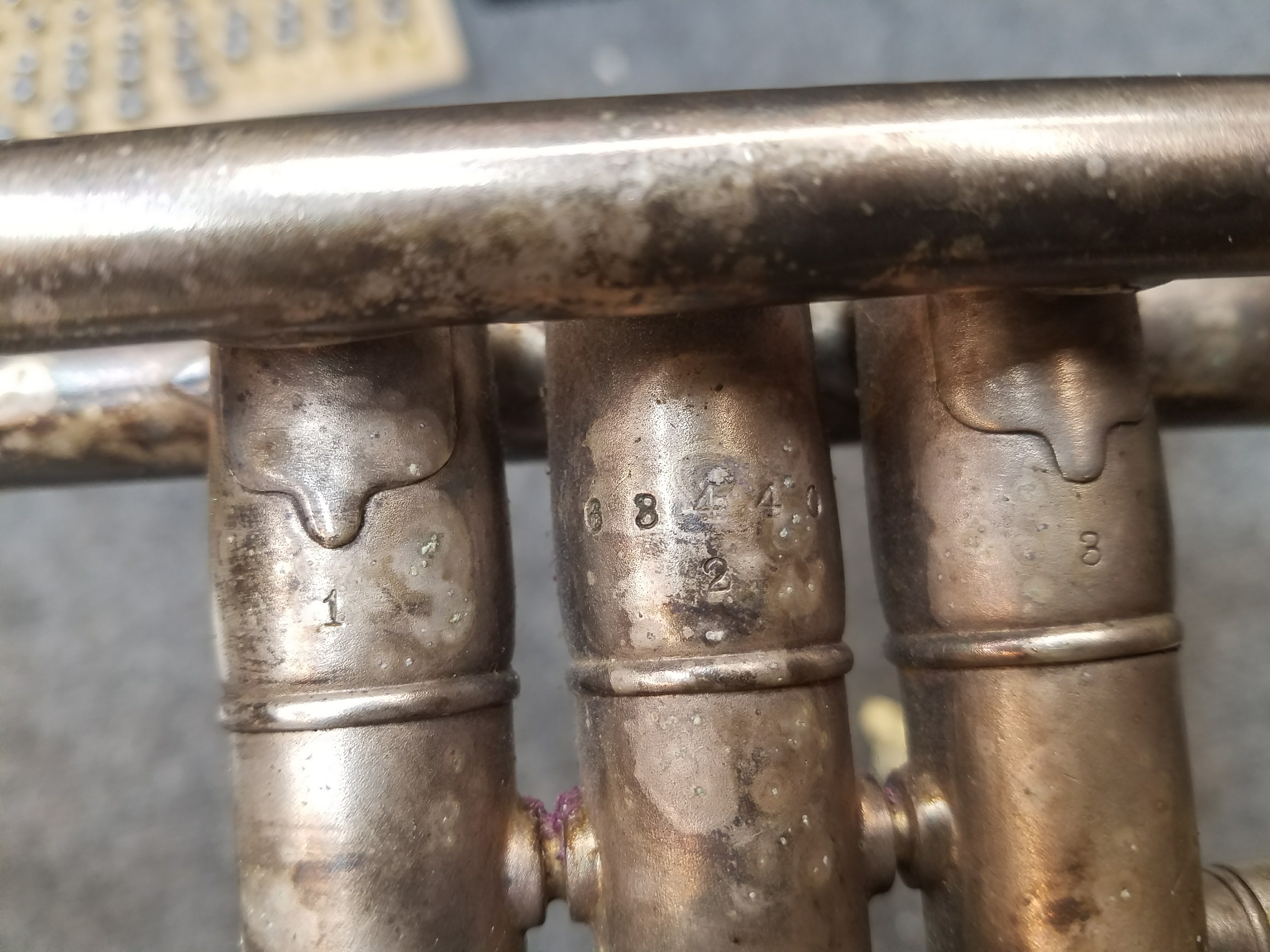 Original serial number stamped on valve casings
